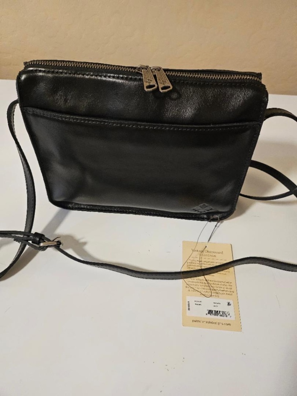 Patricia Nash black leather crossbody bag